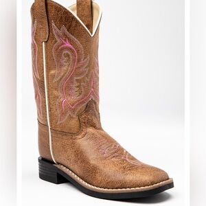 Shyanne girls‎ Madison Faux leather- western boots square Toe.